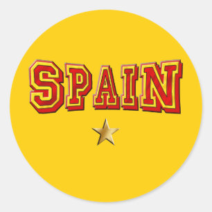 Spain 1 star logo classic round sticker
