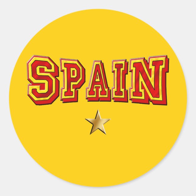 Spain 1 star logo classic round sticker (Front)