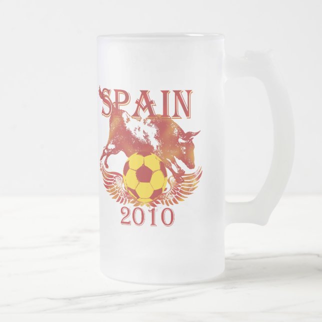Spain 2010 frosted glass beer mug for Spaniards (Right)
