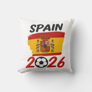 Spain 2026 Soccer Fan Design with Flag Colors Cushion