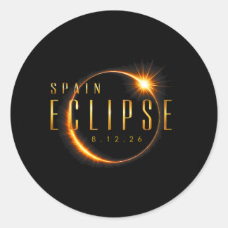 Spain 2026 Total Eclipse 08 12 26 Solar Eclipse Classic Round Sticker