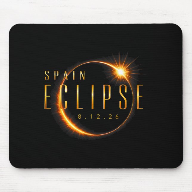 Spain 2026 Total Eclipse 08 12 26 Solar Eclipse Mouse Pad (Front)