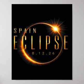 Spain 2026 Total Eclipse 08 12 26 Solar Eclipse Poster