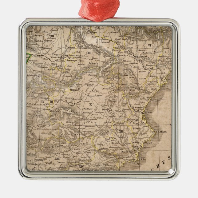 Spain and Portugal 20 Metal Tree Decoration (Front)