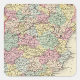 Spain And Portugal 3 Square Sticker