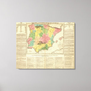 Spain and Portugal Chronology Map Canvas Print