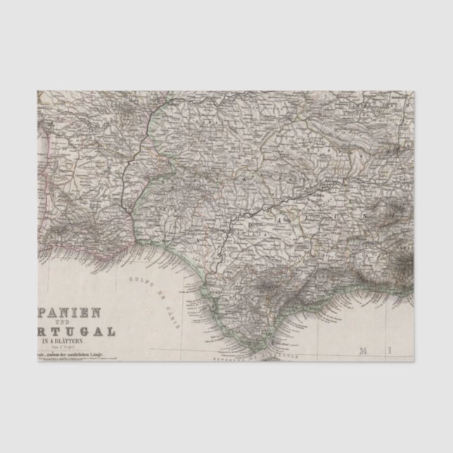 Spain and Portugal, four leaves Tissue Paper (Front)