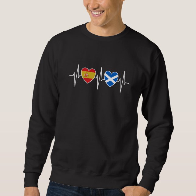 Spain And Scotland Scottish Flag Flags Premium Sweatshirt (Front)