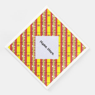 Spain and Spanish Flag Tiled Personalised Paper D Napkin