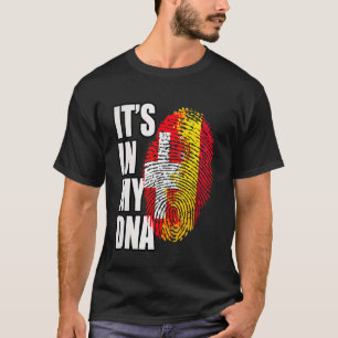 Spain and Switzerland DNA Heritage Flag T-Shirt