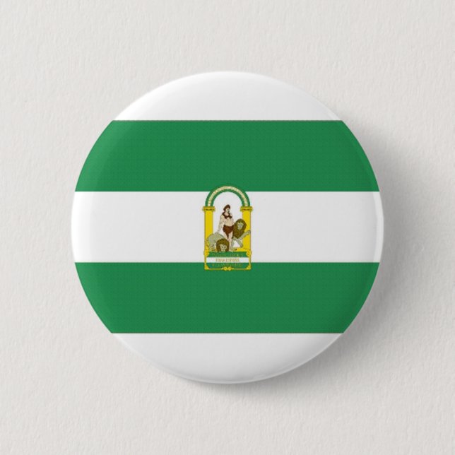 Spain Andalucia Flag 6 Cm Round Badge (Front)