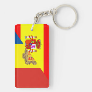 spain andorra half flag country symbol key ring
