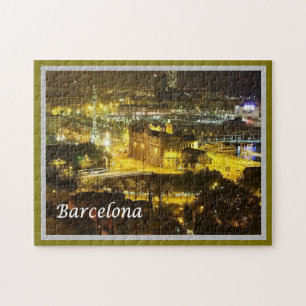 Spain - Barcelona by Night - Jigsaw Puzzle