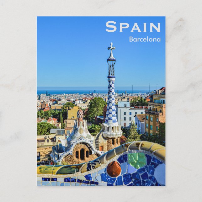 Spain Barcelona Vintage Travel Tourism Add Postcard (Front)