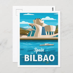 Spain Bilbao Vintage Famous Travel Place Postcard