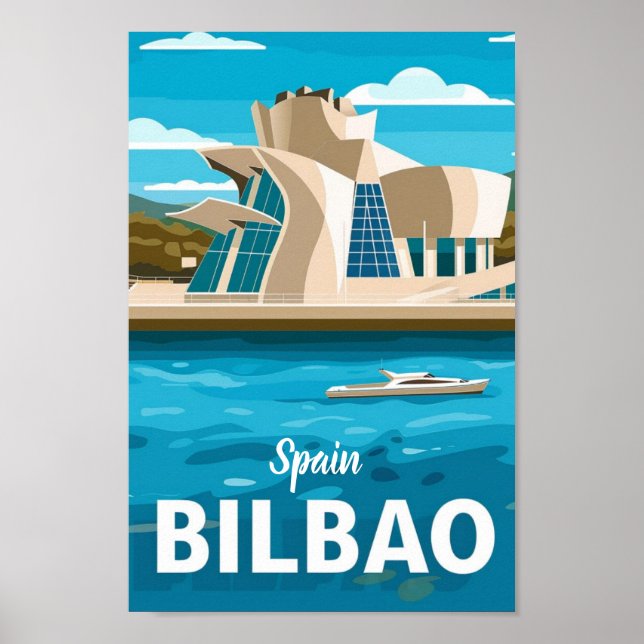 Spain Bilbao Vintage Famous Travel Place Poster (Front)