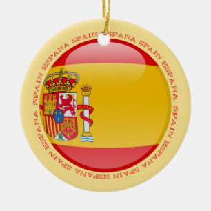 Spain Bubble Flag Ceramic Tree Decoration