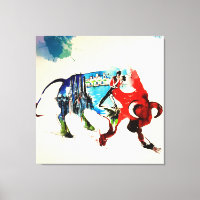 Spain Bull Vintage Travel Love Watercolor