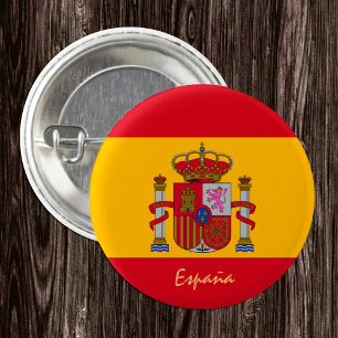 Spain button, patriotic Spanish Flag fashion 3 Cm Round Badge