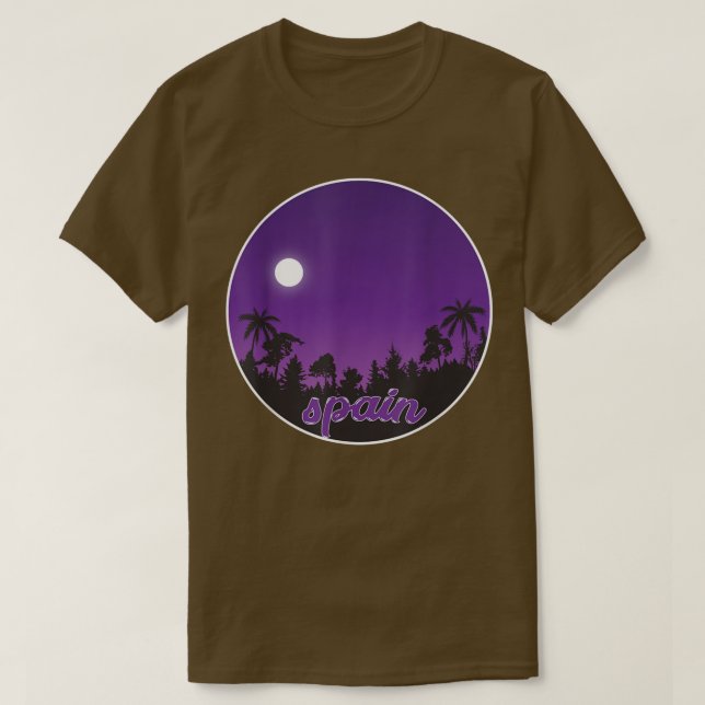 spain By night with Palms  T-Shirt (Design Front)