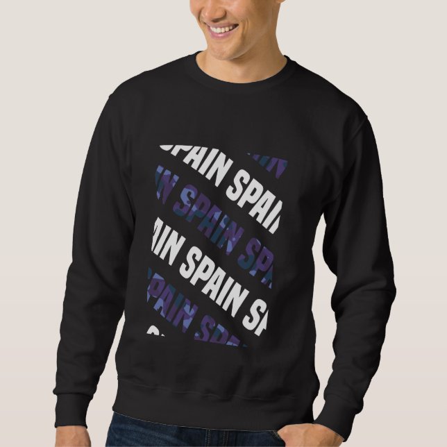 Spain Camo Pattern Purple Camouflage Sweatshirt (Front)