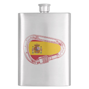 Spain Carabiner Flag Hip Flask