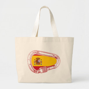 Spain Carabiner Flag Large Tote Bag