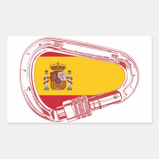 Spain Carabiner Flag Rectangular Sticker (Front)