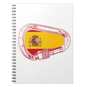 Spain Carabiner Flag Spiral Notebook