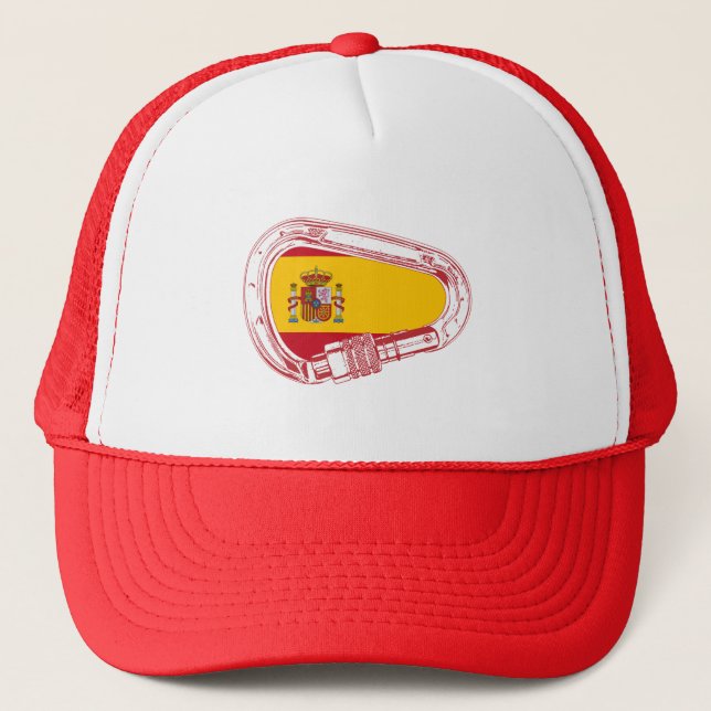 Spain Carabiner Flag Trucker Hat (Front)