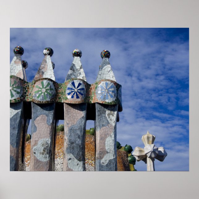 Spain, Catalonia, Barcelona. Casa Batllo (1906). 2 Poster (Front)