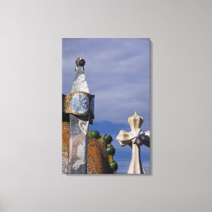 Spain, Catalonia, Barcelona. Casa Batllo (1906). 3 Canvas Print