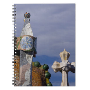 Spain, Catalonia, Barcelona. Casa Batllo (1906). 3 Spiral Notebook