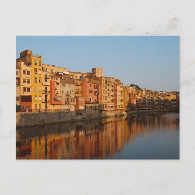 Spain. Catalonia. Gerona. Houses on the Onyar Postcard (Front)