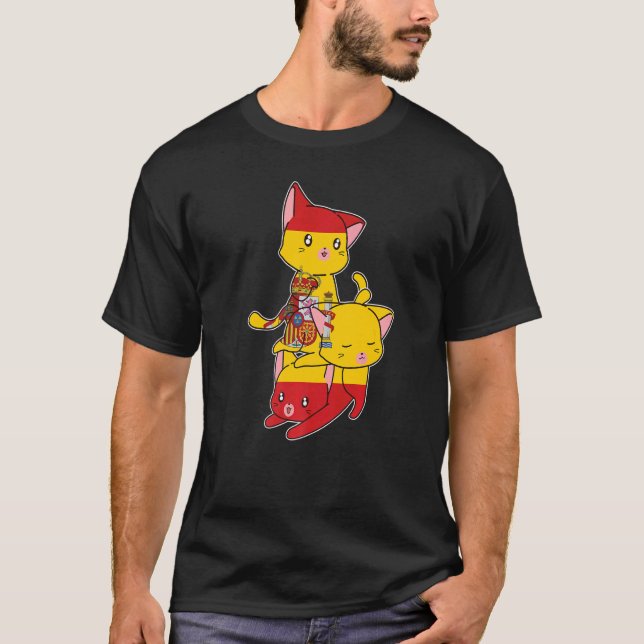 Spain Cats Spain Spanish T-Shirt (Front)