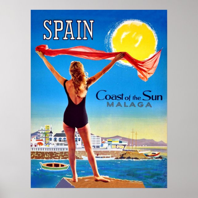 Spain, Coast of the sun Malaga Poster (Front)