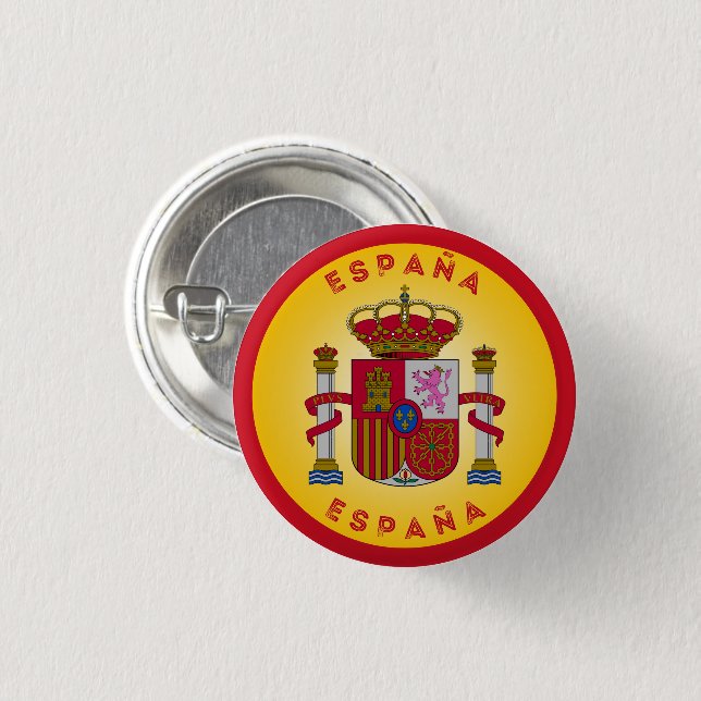 Spain Coat of Arms Circle Shape  3 Cm Round Badge (Front & Back)