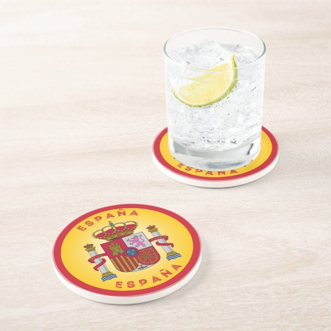 Spain Coat of Arms Circle Shape  Coaster (Side)