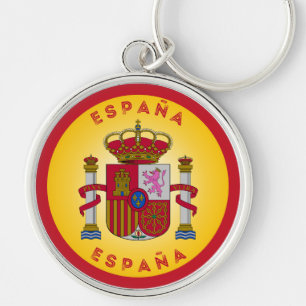 Spain Coat of Arms Circle Shape Key Ring
