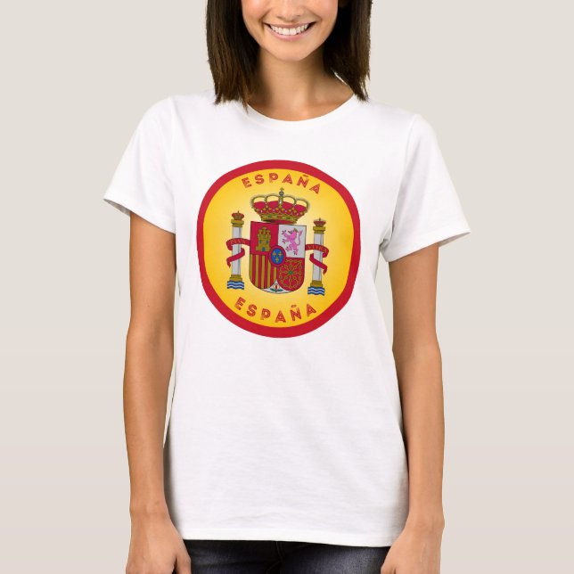Spain Coat of Arms Circle Shape  T-Shirt (Front)