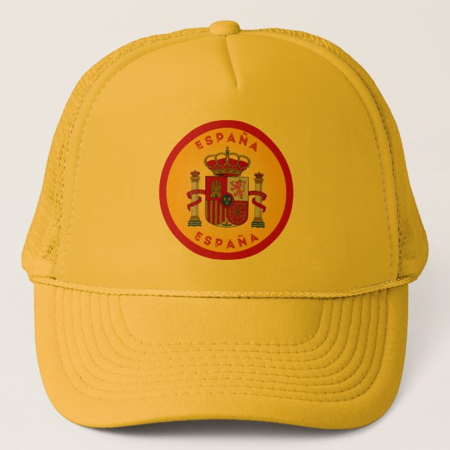 Spain Coat of Arms Circle Shape  Trucker Hat (Front)
