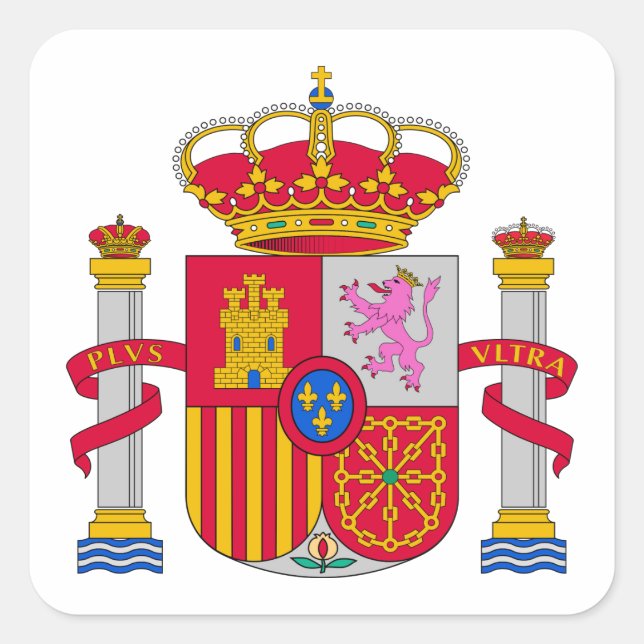 Spain Coat of Arms Square Sticker (Front)