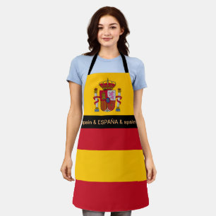Spain Cooking, España, Spanish Flag Chefs kitchen Apron