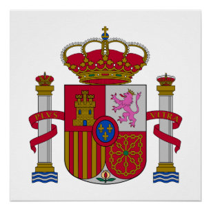 Spain country coat arms symbol emblem flag poster