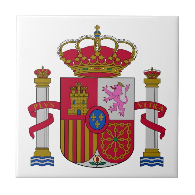 Spain country coat arms symbol emblem flag tile (Front)