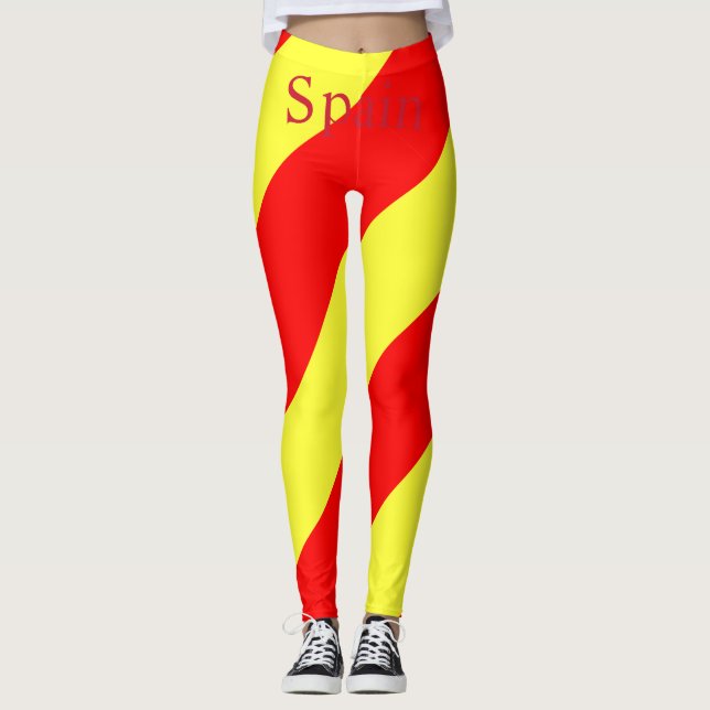 Spain Country Flag Thunder_Cove Leggings (Front)