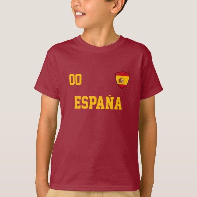 Spain Custom Name And Number Football T-Shirt (Front)