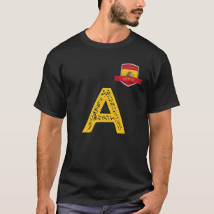 Spain Espa a Human Flag Letter A Spain Espa a T Sh T-Shirt