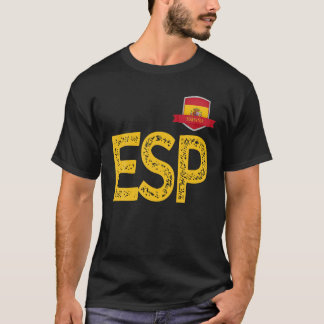 Spain Espa a Human Flag Letter E and S and P Spain T-Shirt