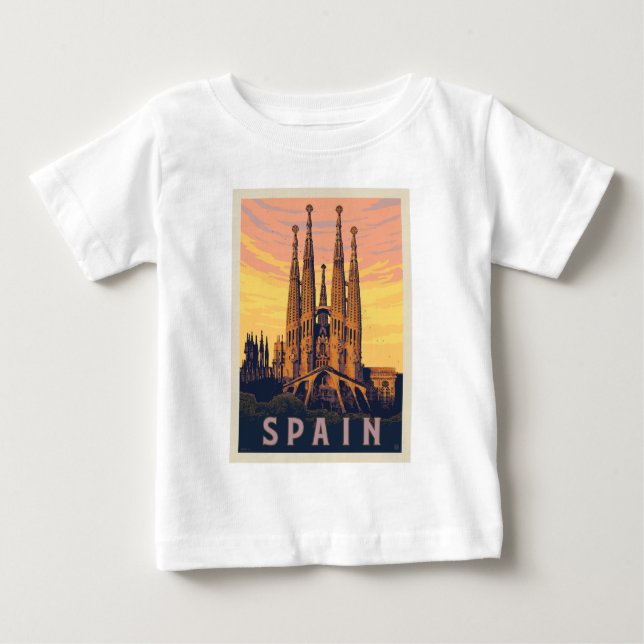 Spain | Familia Sagrada Baby T-Shirt (Front)
